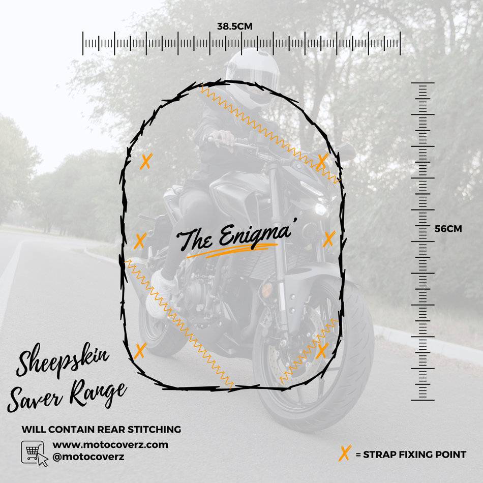 Sheepskin Saver 'The Enigma' Dual Sport Motorcycle Long Wool Sheepskin Seat Pad