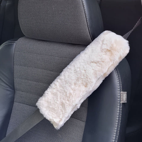 Shorn Sheepskin Seat Belt Pads